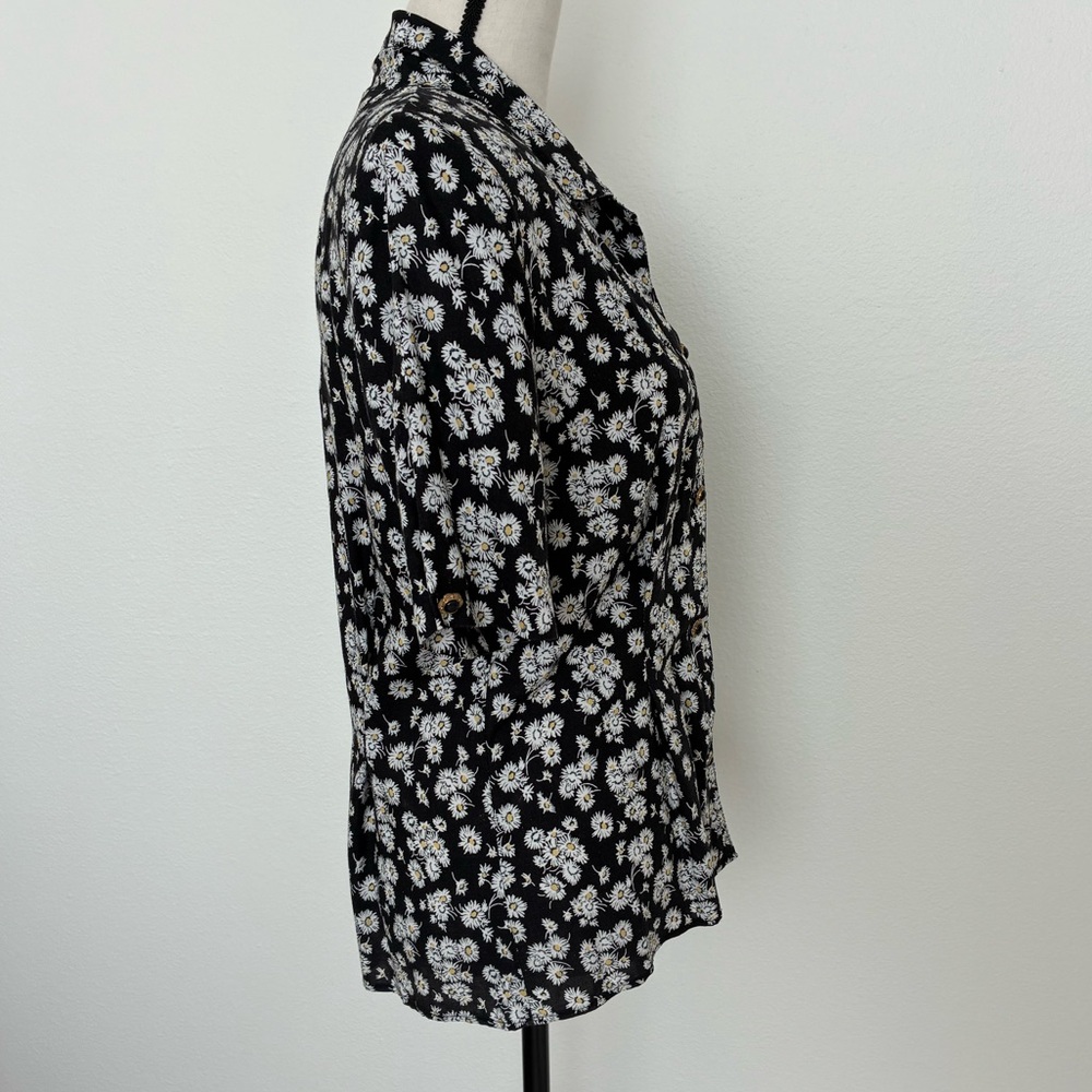 Vintage 80s Daisy Print Blouse - Picture 5 of 10